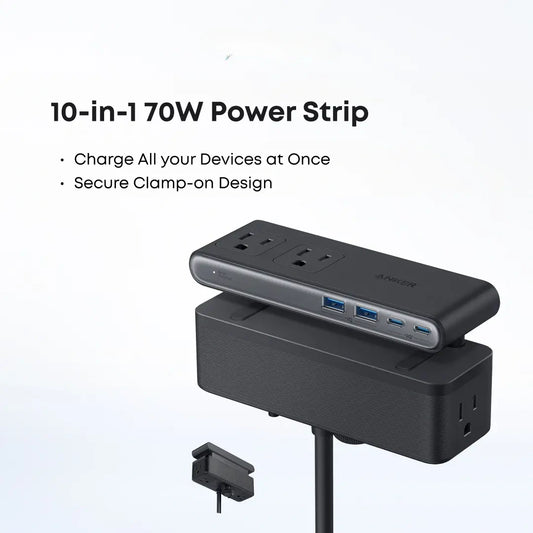 10 in 1 Desk Clamp Power Strip with USB C Charging